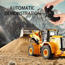 Load image into Gallery viewer, 2.4GHz Remote Control Bulldozer Toy, 1/16 Fully Functional Engineering Vehicle, Remote Control Engineering Bulldozer, Birthday/Halloween
