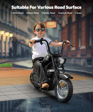 Load image into Gallery viewer, Electric Dirt Bike, 15 mph &amp; 150lb Max, 24V Ride on Toy for Big Kids w/LED Lights &amp; Power Display, Chain-Driven Motor-Black
