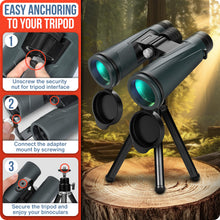 Load image into Gallery viewer, 10x42 Binoculars for Adults, High Powered Binoculars for Bird Watching, Hunting, Hiking, Travel, Wildlife Viewing &amp; Stargazing
