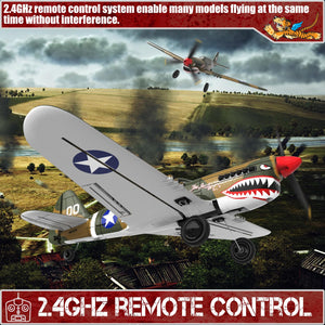 RC Plane 4 Channel Remote Control Airplane - Ready to Fly P-40 Warhawk RC Airplane for Beginners Adult with Xpilot Stabilization System