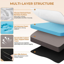 Load image into Gallery viewer, bedsmile 6 Inch Trifold Mattress, Queen Size Foldable Memory Foam Mattress with Viscose Derived from Bamboo Washable Cover, Folding Mattress Topper Floor Bed for Camping, Guest, RV, Ventilated
