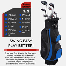 Load image into Gallery viewer, PGF Men's Gold TP Complete Golf Club Package Set [11-Pieces] [Hand: Right] [Length: 1 Inch Long]
