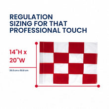 Load image into Gallery viewer, Standard Golf 14" x 20" Single Red/White Checkered Flag

