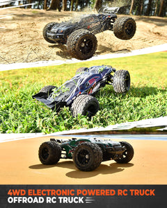Grade 1:16 Scale Remote Control Truck, 4WD Top Speed 40+ Kmh All Terrains Electric Toy Off Road RC Truck Vehicle Car Crawler
