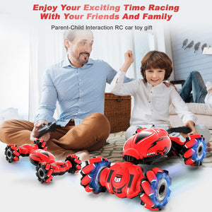 RC Car Toys for Boys Girls 6-12, Birthday Xmas Gifts for 6 7 8 9 10 11 12 Years Old, Gesture Sensing RC Stunt Car with Lights