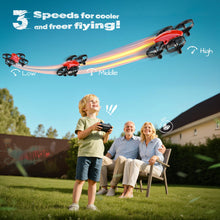 Load image into Gallery viewer, Veeniix V995 Red Mini Drone for Kids and Beginners,Indoor RC Quadcopter Plane with 3D Flips

