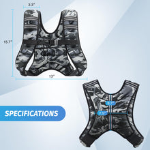 Load image into Gallery viewer, ZELUS Weighted Vest, 6lb/8lb/12lb/16lb/20lb/25lb/30lb Weight Vest for Men Women with Storage Pocket &amp; Reflective Strips for Workout Strength Training Running Muscle Building, Gray Camo (12 lb)
