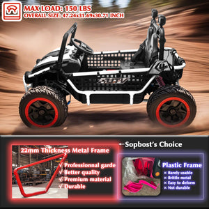 24V 2 Seater XXL Kids UTV Ride On Car with Remote Control 4WD Off Road Electric Vehicle Ride On Toy Car (White)