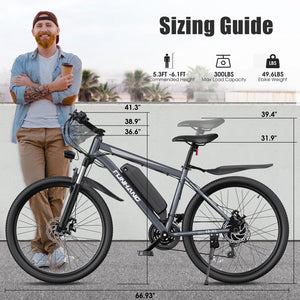 Electric Bike for Adults, Peak 1000W Ebike, 50Miles 21.7MPH Adult Electric Bicycles, 26" Electric Mountain Bike 48V 374.4WH Battery