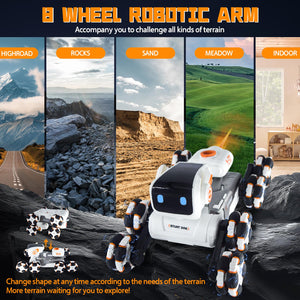 Robot Dog Toy for Kids,2.4Ghz Remote Control Dog Stunt Robot Dog 2nd Gen Remote Control Cars Stunt RC Cars (white)