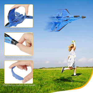 RC Plane, Remote Control Airplane- 2CH 2.4Ghz Remote Control Wireless Airplane Toy with Lights, Foam RC Fighter Plane Jet