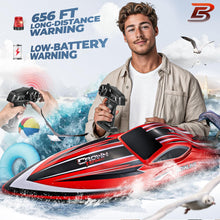 Load image into Gallery viewer, RC Boat, 16 inch Big Brushless Remote Control Boat for Adults and Kids, 55 KPH Large Fast RC Speed Boats with 2000mAh Battery, Red
