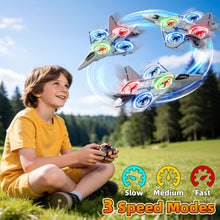 Load image into Gallery viewer, RC Plane Jet Drone with One Key Take Off-Landing, Headless Mode, 360° Flip for Kids Boys
