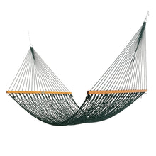 Load image into Gallery viewer, Original Pawleys Island Large Green DuraCord Rope Hammock – 13 ft. x 55 in., 2-Person, 450 lb Capacity, Oak Spreader Bar, Zinc-Plated Hardware, Handcrafted in the USA
