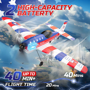 RC Plane 3 Channel P51D Mustang Remote Control Airplane Fighter Toys,2.4GHz 6-axis Gyro Stabilizer RTF Glider Aircraft Plane with 2 Batteries