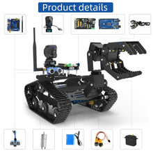 Load image into Gallery viewer, Smart Robot Car Kit with Robotic Arm HD Camera for Mega 2560, Utility Intelligent Tank Chassis Robotics Vehicle
