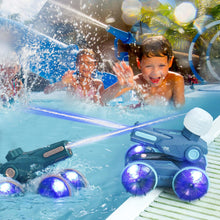 Load image into Gallery viewer, 3-in-1 Remote Control Car, RC Boat &amp; Water Gun - Amphibious RC Car for Land &amp; Water, Adjustable Speed, Waterproof-Blue
