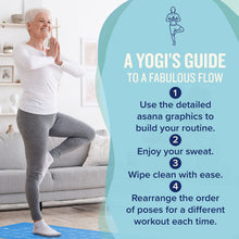 Load image into Gallery viewer, NewMe Fitness Yoga Mat for Women and Men - Large, 5mm Thick, 68 Inch Long, Non Slip Exercise Mats w/ 70 Printed Yoga Poses for Pilates, Workout and Stretching - Home and Gym Essentials - Blue
