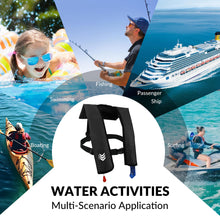 Load image into Gallery viewer, Inflatable Life Jackets for Adults Life Vests Automatic PFD Low Profile Load Capacity Up to 330lbs (Black)
