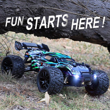 Load image into Gallery viewer, RC Cars Hailstorm, 36+KM/H High Speed 4WD 1:18 Scale Waterproof Remote Control Off Road Monster Truck with Two Rechargeable Batteries
