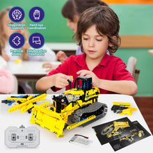 Load image into Gallery viewer, 5 in 1 STEM Robot Toy Building Kit, 452 PCS Blocks App &amp; Remote Control Engineering Toys Robotics for Kids Ages 8-12, RC Bulldozer Erector Sets
