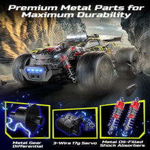 Load image into Gallery viewer, 1:14 Brushless RC Cars for Adults Fast 43 MPH, 4WD Off-Road RC Trucks with 7-Color LED Lights, Metal Shocks, All-Metal Drivetrain

