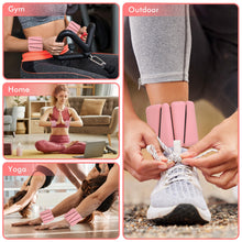 Load image into Gallery viewer, Wrist Weights, Ankle Weights , Adjustable Wrist Weighted Bracelet, Set of 4 (2LB Each) Pink
