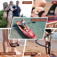 Load image into Gallery viewer, InnoExpo 11' Inflatable Stand Up Paddle Boards with Premium Accessories, Wide Stable SUP Paddle Board Design, Non-Slip Comfort Deck for Youth &amp; Adults (Timber/Kayak Seat)
