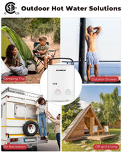 Load image into Gallery viewer, CAMPLUX Tankless Water Heater Outdoor, 1.32 GPM Portable Propane Camping Water Heater, 5L, AY132, White
