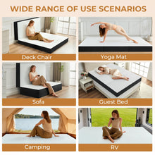 Load image into Gallery viewer, bedsmile 6 Inch Trifold Mattress, Queen Size Foldable Memory Foam Mattress with Viscose Derived from Bamboo Washable Cover, Folding Mattress Topper Floor Bed for Camping, Guest, RV, Ventilated
