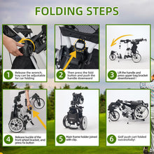 Load image into Gallery viewer, FLAGTAG Golf Push Cart 3 Wheel with 360 Swivel Front Wheel,Lightweight and Foldable Walking Golf Cart，One-Click Foldable,with Foot Brake
