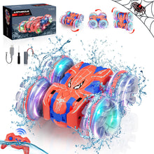 Load image into Gallery viewer, Amphibious Remote Control Car: Spider Double Sided 360° Flip Rotating RC Car Toy for 3+ Years Old Boys Girls Waterproof 2.4GHz RC Stunt Car
