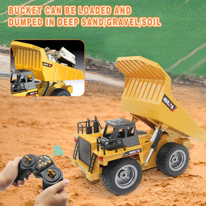 Remote Control Dump Truck 2.4Ghz 4WD RC Truck 6 Channel Mine Construction Vehicle Toy Machine Model