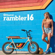 Load image into Gallery viewer, 36V Electric Minibike with Retro Style, Up to 15.5 MPH, Up to 11.5 Miles Range, Wide, Rugged 16&quot; Air-Filled Tires, Tan
