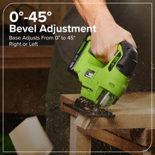 Load image into Gallery viewer, GREENWORKS 24V (8-TOOL) Combo (Drill, Impact Driver, Circular Saw, Reciprocating Saw, Jigsaw, Multi-Tool, Sander, Flashlight), 4.0Ah + (2) 2.0Ah (Power Bank) Batteries, (2) Cables, 65W Rapid Charger
