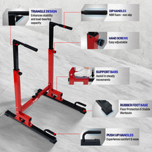 Load image into Gallery viewer, Yes4All Dip Stand 500 LBS Capacity - Red &amp; Black
