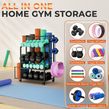 Load image into Gallery viewer, 600LBS Dumbbell Rack Weight Stand - Bonvork Adjustable Weight Rack for Dumbbells with Wheels
