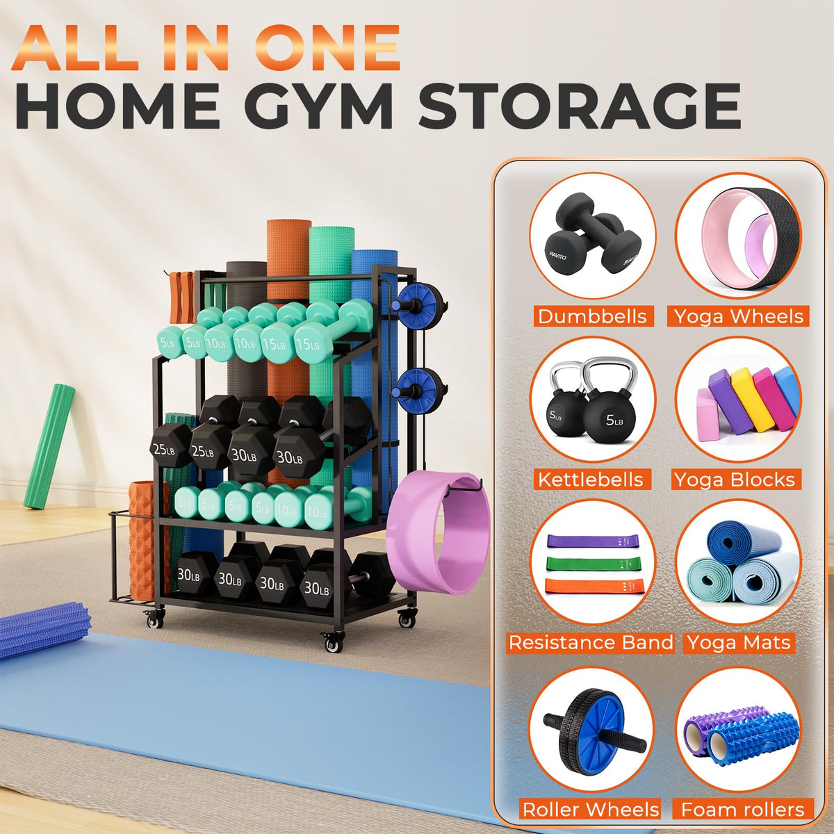 600LBS Dumbbell Rack Weight Stand - Bonvork Adjustable Weight Rack for ...