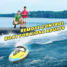 Load image into Gallery viewer, Brushless RC Boat, 30+ mph Fast Remote Control Boats with Never Capsize &amp; Low Battery Alarm Function, 2.4GHz Racing Boat with LED Lights

