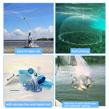 Load image into Gallery viewer, BalanZze Cast Net for Bait Trap Fish,1/2 Inch Mesh (10ft Radius)
