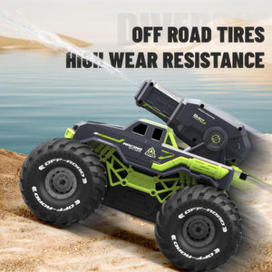 1:16 Remote Control Monster Truck All Terrain 4WD Amphibious RC Car & Boat with Water Spray Gun Waterproof Durable Toy