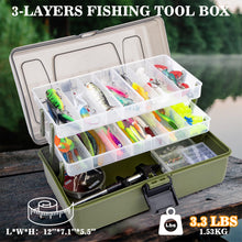 Load image into Gallery viewer, 3-Layers Fishing Tackle Kit With Tackle Included, 475 Pcs
