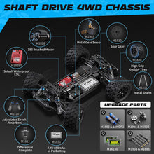 Load image into Gallery viewer, 1:18 Scale All Terrain RC Car 18859, 36 KPH High Speed 4WD Electric Vehicle with 2.4 GHz Remote Control, 4X4 Waterproof Off-Road

