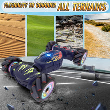 Load image into Gallery viewer, RC Cars, Gesture Sensing RC Stunt Car Toys for Boys Girls 6-12, 2.4Ghz 4WD Remote Stunt Car with Spray Lights Music 360° Rotate Fast
