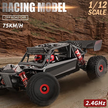 Load image into Gallery viewer, V2 RC Car, 1:12 Scale Remote Control Car, 4WD 75km/h High Speed Racing Truck, 2.4GHz All Terrain Off Road RC Truck
