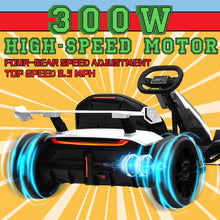 Load image into Gallery viewer, Go Kart Electric Drift Kart Car with Adjustable Seat, 24V Outdoor Ride on Toy with 4 Speed Mode - White
