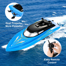 Load image into Gallery viewer, RC Boat Remote Control Boats for Pools and Lakes, Wemfg RH701 15km/h High Speed Mini Boat Toys for Kids Adults Boys Girls Blue
