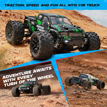 Load image into Gallery viewer, 1:18 Scale All Terrain RC Car 18859, 36 KPH High Speed 4WD Electric Vehicle with 2.4 GHz Remote Control, 4X4 Waterproof Off-Road
