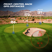 Load image into Gallery viewer, Blue Tees Golf Captain Pro Golf Rangefinder with Slope &amp; GPS Distances – 1200 Yard Laser Range Finder, OLED Display, Shot Tracking, Magnetic Cart Mount, IP67 Waterproof, USB-C Rechargeable
