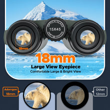 Load image into Gallery viewer, Adorrgon 15x45 High Powered Binoculars for Adults, Phone Adapter and Tripod
